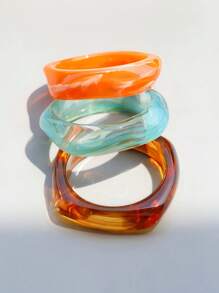 3pcs/1pc Exaggerated Geometric Bracelet Set, Versatile Jewelry Accessory For Daily Wear, Party, Vacation, Boho Style