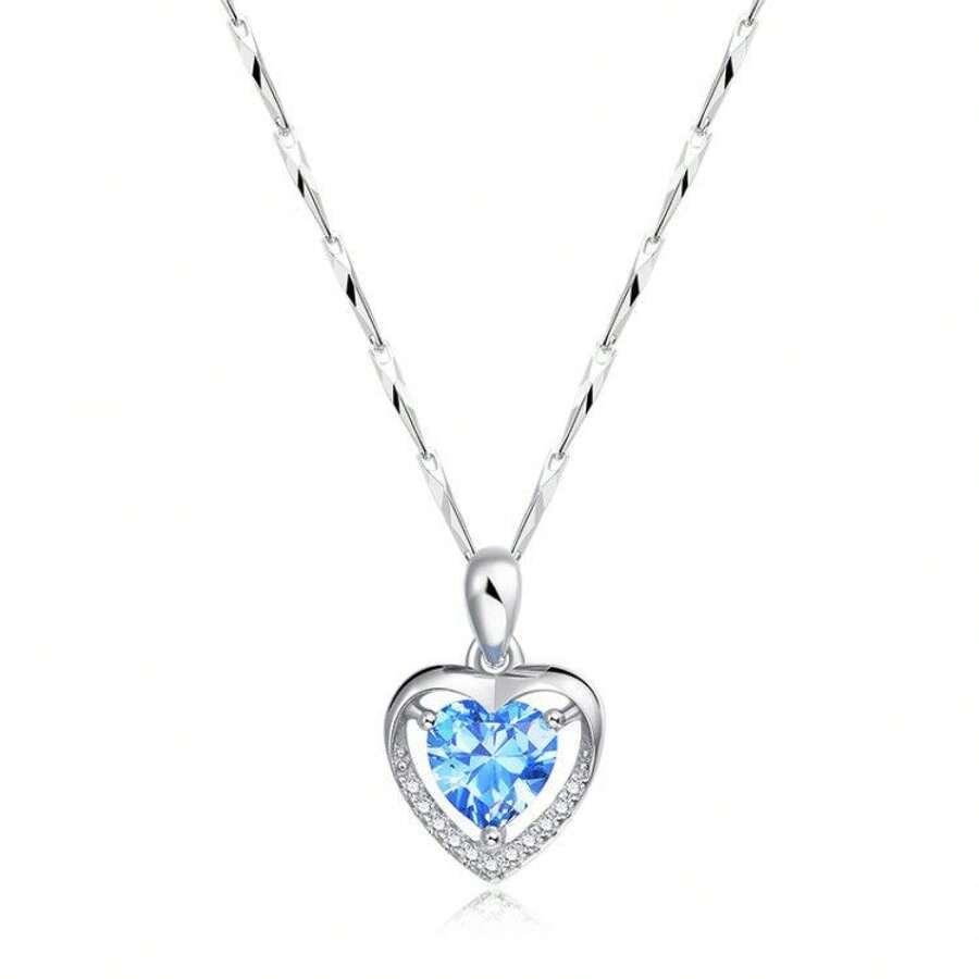 Kids Fine Necklaces - Blue Diamond Necklace - View 1