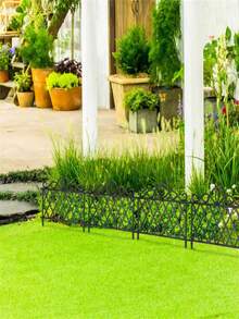 4/10 件耐用塑料装饰花园边界栅栏，可拆卸户外露台植物栅栏，草坪边缘屏障，易于安装