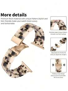 1 件轻质琥珀色树脂可调节 表带，兼容 38mm/40mm/41mm/42mm/44mm/45mm/46mm/49mm，适用于 Series Ultra3 2 1 S10 /SE/S9/S8/S7/S6/S5/S4/S3/S2/S1，智能表带配件