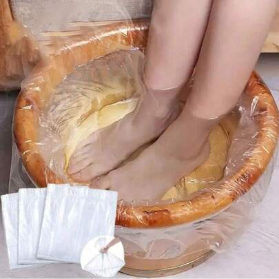 80pcs Foot Bath Bag, Disposable Foot Bath Liner Portable Bathtub Bag, Plastic Foot Therapy Spa Bag, Thin Large Foot Bath Liner, Disposable Foot Therapy Liner For Hotel And Home Use, Foot Care Tools, Foot Bath And Spa Accessories, Travel Foot Bath Bathtub Bag, Body Care Tools, Foot Bath Bucket/Bag (Random Color And Style)