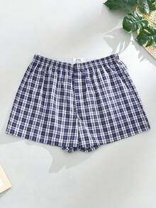 3条装男士棉质印花经典格子时尚舒适芦荟裤