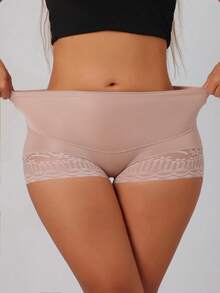 Women's Mid-Waist Lace Shapewear Pants, Tummy Control, Seamless, Thin, Comfortable Slimming Leggings