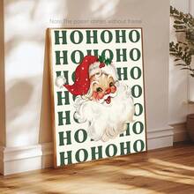 1 Impressão de Papai Noel, Decoração de Lareira de Natal, Slogan de Natal "Ho Ho Ho", Pôster de Inverno, Arte de Parede de Natal Vintage para Imprimir, Decoração Festiva de Quarto, Arte de Parede em Tela, Pôster de Quarto, Decoração de Casa, Decoração Estética de Quarto, Suprimentos para Decoração de Quarto. Moldura Opcional Disponível. - 1PC - Ver 9