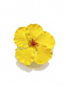 1 件 10 厘米纯色大号仿花发夹，夏威夷花卉设计，甜美优雅，适合校园、派对、婚礼、度假装束发饰女士爪夹秋季配饰 - 黃色 - 查看 3