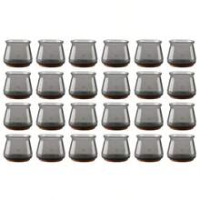 4/8/16/24 Stück transparente/schwarze Silikon Stuhlbeinkappe mit Filzauflagen, Kratzer- und geräuschreduzierende Bodenschoner für Ess-, Büro-, Wohnzimmerstühle und Barhocker, geeignet für Hartböden