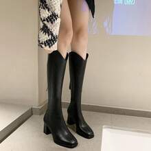 Women Mid-Calf Boots - Black Single Lining - View 4