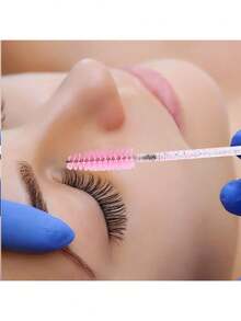 100 支一次性睫毛膏棒、用于睫毛延长的水晶眉刷、粉色睫毛刷（带容器） - 粉色 - 查看 8