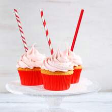 25pcs/100pcs Multicolor Mixed Red Color Paper Straws, Disposable Paper Straws With Various Patterns, 100pcs Set, Suitable For Holidays, Parties, Wedding, Anniversary, Decorative Straws For Beverages Like Milk Tea, Coffee, Juice