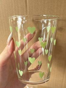 1 件心形玻璃杯，女士办公室家用耐热马克杯，适合咖啡馆、家庭、餐厅、派对、节日返校礼物 - 彩色 - 查看 21