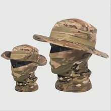 Gorra Boonie de camuflaje, pasamontañas, traje, sombrero suave plegable, caza al aire libre, pesca, sombrero de ala ancha, gorras de protección GW4B - Desierto Digital - Ver 8