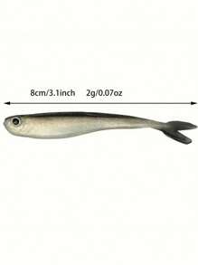 10pcs Soft Silicone Fishing Lures, 8cm T-Tail Swimbait With Sharp Hooks, Suitable For Bass, Freshwater And Saltwater Fishing - Mixed Colors, PVC Material, Great For Offshore Fishing And Jig Bait Techniques, Fishing Lures