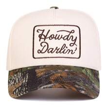 1 pieza Gorra de camionero "Howdy Darlin" para mujer, gorra de béisbol personalizada con bordado de letras, gorra de moda urbana de 5 paneles, sombrero casual para protección solar al aire libre, adecuado para primavera, otoño, viajes, playa - Multicolor - Ver 10