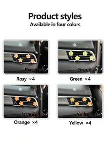 4 pièces Diffuseur de parfum pour aération de voiture en forme de fleur mignonne, décoration intérieure de voiture personnalisée, style de déesse - A - Voir 3