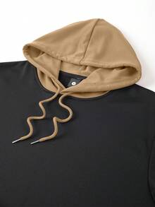 Men's Spring/Autumn Letter Print Contrast Color Hoodie And Drawstring Waist Pants Set, Fashionable Sportswear Casual Outfit For Commuting, Work, Fishing, Camping, Vacation, Gym, Leisure Wear, Great Gift For Boyfriend/Husband