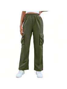 Women's Cargo Pants, Street Style, Versatile And Comfortable - 軍綠色 - 查看 2
