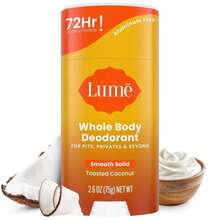Lume Whole Body Deodorant - Smooth Solid Stick - 72 Hour Odor Control - Aluminum Free, Baking Soda Free And Skin Safe - 26 Ounce (Peony Rose) - Dừa nướng - Xem 1