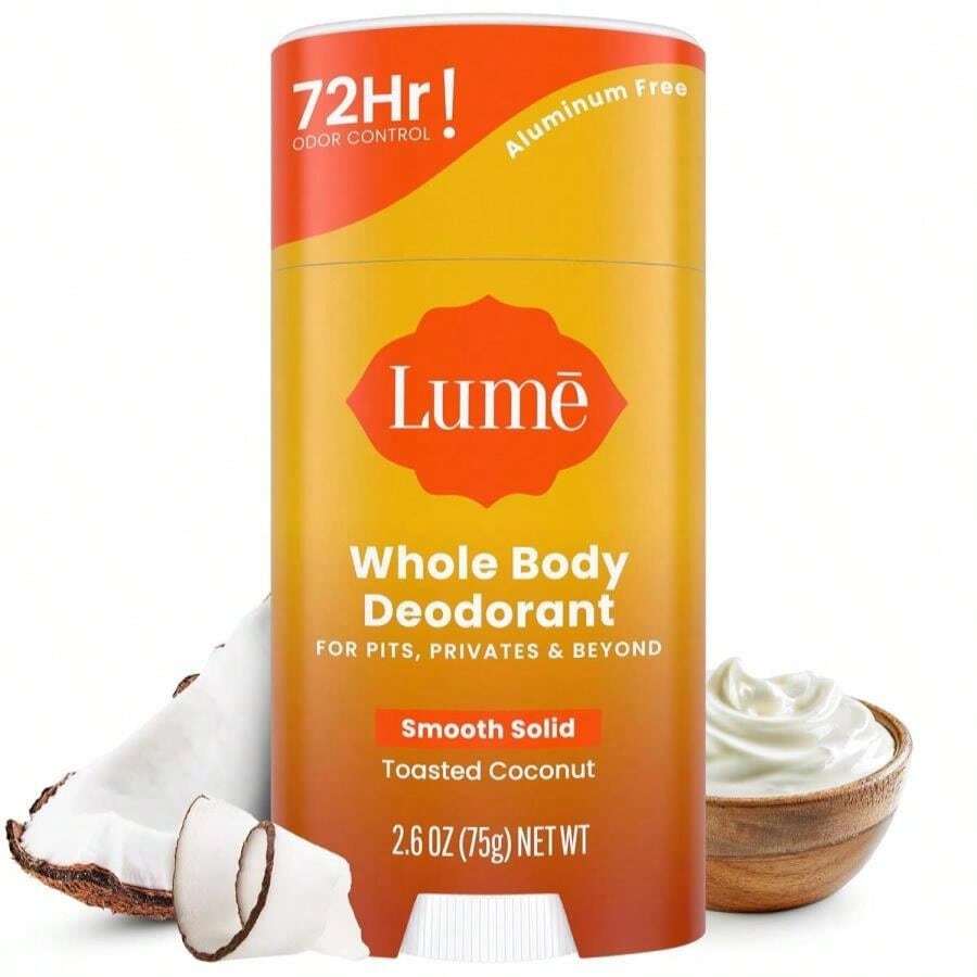 Lume Whole Body Deodorant - Smooth Solid Stick - 72 Hour Odor Control - Aluminum Free, Baking Soda Free And Skin Safe - 26 Ounce (Peony Rose) - Dừa nướng - Xem 1