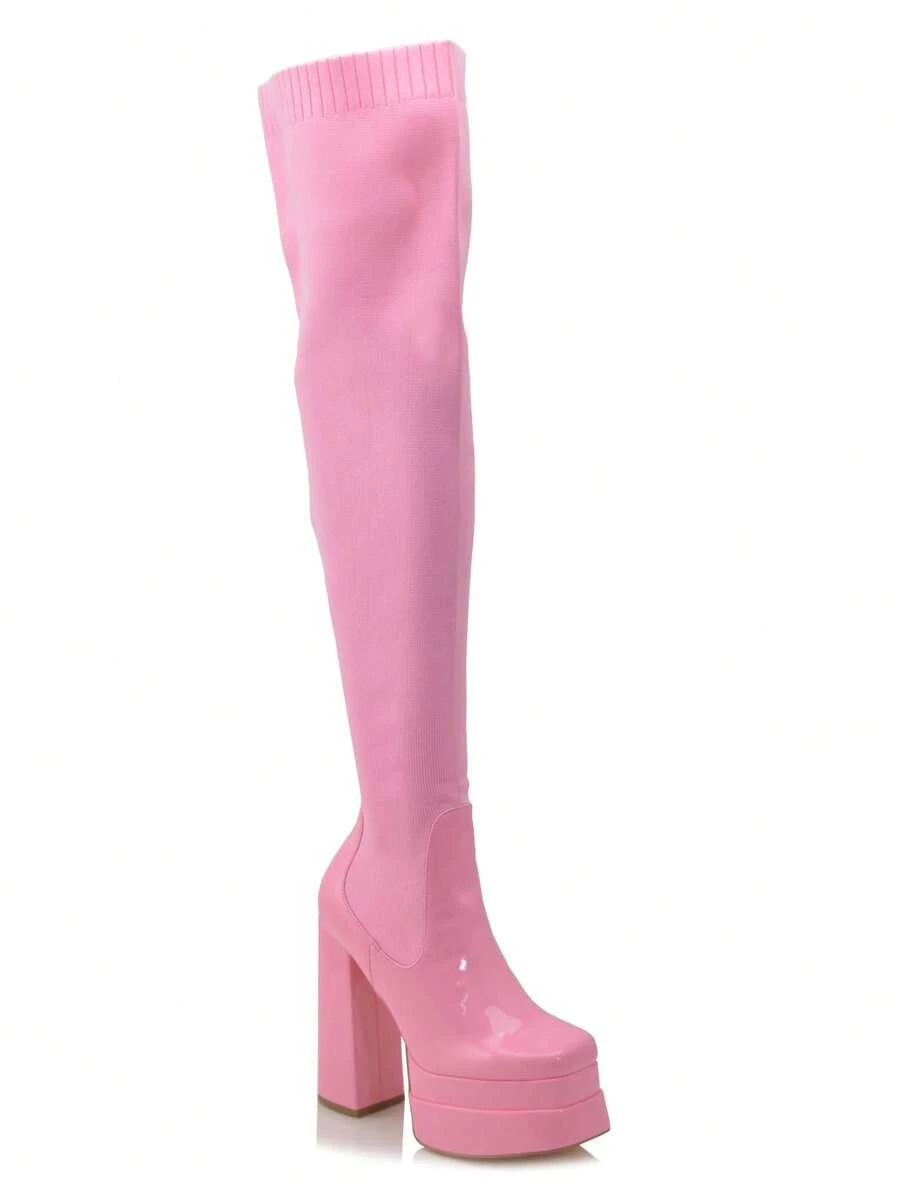 Plain    Western    Polyester    Holiday  Party    All Season - 粉色 - 查看 1