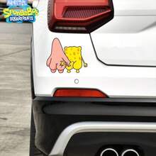 SpongeBob SquarePants 1 pieza Pegatina decorativa de coche con diseño de coche de dibujos animados y esponja para bebé - Amarillo - Ver 2