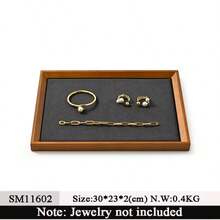 Oirlv 复古实木珠宝戒指首饰展示收纳盒托盘架耳环首饰收纳盒展示柜抽屉 - 實木盤 - 查看 15
