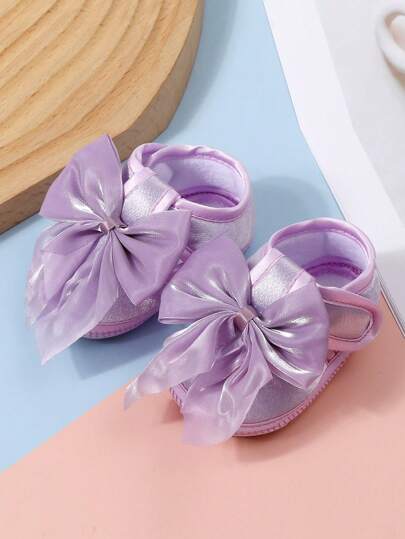 Infant Baby Girls Shoes Soft Sole Cribs Sneakers Flat First Walkers Bowknot Flower Non-Slip Princess Wedding Dress Shoes