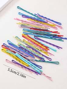 50 Stück/Packung bunte Wellenförmige Haarspangen aus Stahl, Haarzubehör Set für Frauen, Mädchen Pony Haarnadeln, Klammern, Haarklammern, Haarspangen, Haarspangen