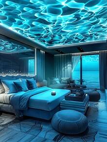 LED Dynamic Water Ripple Projection Lamp, Powered By USB + Controlled By Remote Control, Essential For Home Decoration/Entertainment Atmosphere/Romantic Scenes. One-Click Switch To Various Colorful Light Effects, Easily Create An Immersive Atmosphere. Suitable For Living Room Viewing, Bedroom Relaxation, And Party Revelry. Make The Rhythm Of Light And Shadow The Romantic Embellishment Of Life. Light Up Each Day And Night With Dynamic Water Ripples, And Bring Dynamic Brilliance To Your Home! - ánh sáng đa sắc - Xem 11