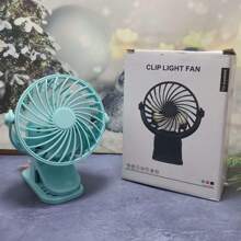 AIRPROSSING 便携式夹式风扇可充电 720° 可调节带 LED 灯小型台扇，小型强力 3 速静音，USB 可充电迷你个人冷却风扇适用于办公桌、家庭办公室、婴儿车、露营、女士礼物