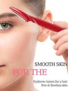 60/40/20 pièces Ensemble de tondeuse et de rasoir à sourcils marron, tondeuse et rasoir à sourcils, outil d'exfoliation et d'épilation, tondeuse pour les poils du corps et du visage, lame à long manche avec capuchon de protection de précision, cosmétiques, offre spéciale, cadeau - Rouge - Voir 6