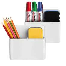 1 caixa magnética para armazenamento de canetas em quadro branco, suporte para giz de escrita, compartimento ajustável para canetas magnéticas, adequada para geladeira, suporte para controle remoto, escritório, casa, cozinha, escola, armário de armazenamento para geladeira, uso multifuncional, vários estilos, várias cores