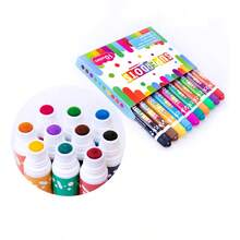 1/5/10pcs Dotted Graffiti Pens, Large Tip, Small Tip, 10 Color Watercolor Pens, Painting Brush Set, Bingo Game Pens, Creative Cartoon 10 Color Set, Large Capacity Drawing Pens, Drawing Supplies, Art Set - Multicolor - View 3
