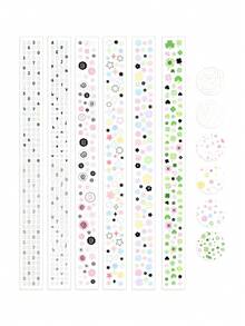 铝箔贴纸卷，压花银色小卷计划器和纸胶带，PET字母，星星，三叶草，极简主义小元素装饰 - 均碼 - 查看 9