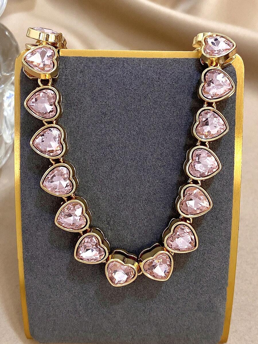 1 chiếc vòng cổ hình trái tim Zirconia sang trọng, vòng cổ đính hạt, trang sức dự tiệc hàng ngày thanh lịch dành cho phụ nữ, quà tặng cho mẹ, Giáng sinh, Lễ tạ ơn, Halloween, đám cưới, tiệc tùng, tiệc tùng/hàng ngày/bãi biển, phụ kiện quà tặng cho ngày kỷ niệm, ngày lễ tình nhân, trang sức Boho, quà tặng sinh nhật cho phù dâu - Nhiều màu - Xem 1