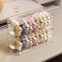 1pc Classic Polished Plastic Jewelry Storage Box With Snap Closure - Dustproof & Waterproof Transparent Desktop Organizer Box, Can Store Necklaces, Rubber Bands, Hair Clips, Hair Ties - Also Suitable As Desktop Jewelry Box, Cable Organizer Box, Small Card And Accessory Storage Box - Clear - View 9
