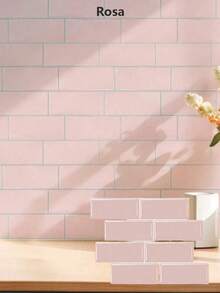 10pcs/Pack Removable 3D Ceramic Tile Stickers, Easy To Install, Waterproof, Self-Adhesive Wallpaper For Kitchen, Furniture, Kitchen Backsplash, Bathroom, Room Decor, Holiday Party Background - Multicolor - View 13