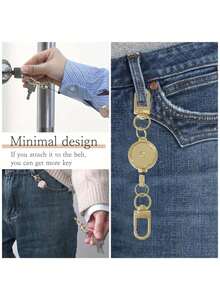 1/2pcs Retractable Carabiner Hook, Multi-Functional Retractable Lanyard, Bag Accessories, Keychain, Minimalist & Practical, Suitable For Daily Use - Multicolor - View 4