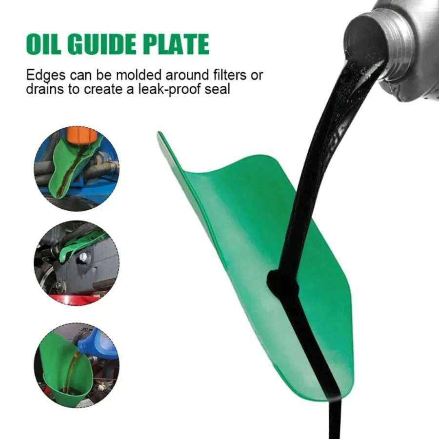 Herramienta de Drenaje Flexible, Embudo Plegable para Coche, Placa Guía de Aceite, Herramientas de Llenado de Aceite de Motor de Motocicleta y Camión, Accesorios de Gasolina - Verde - Ver 1