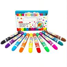 1/5/10pcs Dotted Graffiti Pens, Large Tip, Small Tip, 10 Color Watercolor Pens, Painting Brush Set, Bingo Game Pens, Creative Cartoon 10 Color Set, Large Capacity Drawing Pens, Drawing Supplies, Art Set - Multicolor - View 4