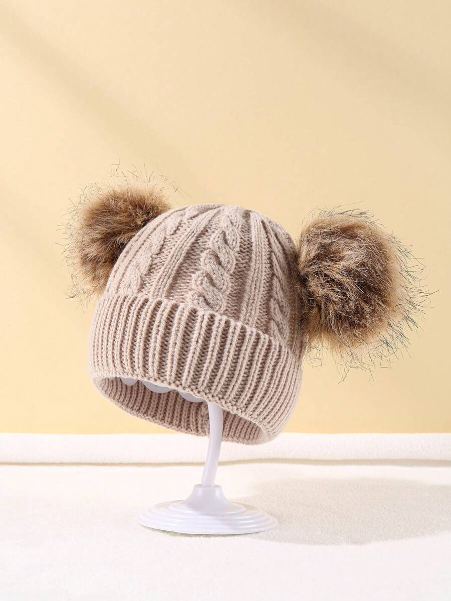 1 件婴儿透气冬季帽子柔软针织帽适合居家和旅行 - 彩色 - 查看 1