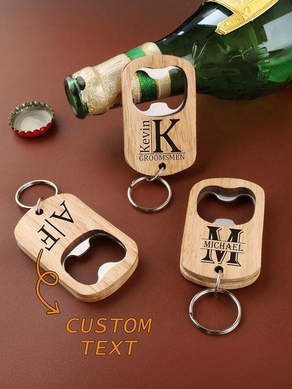 10 Pieces, 30 Pieces, And 50 Pieces Of Carved Wooden Bottle Openers, Suitable For Carving Pattern Names, Groomsmen Gifts, Wedding Party Gifts, Best Men's Gifts, And Essential Home Bottle Openers