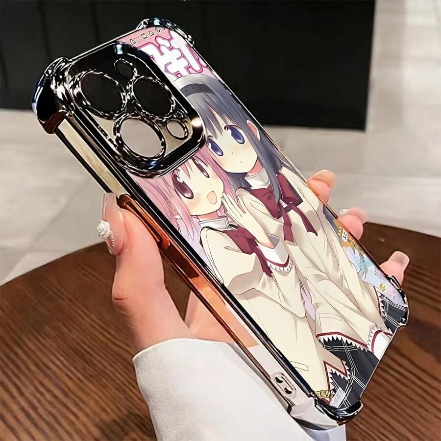 Cute Japanese Anime Girl Pattern Y2K Phone Case For Phone 16 15 14 13 12 11 Pro Max X XR XSMAX 8 7 Plus Shockproof Transparent Soft Back Cover