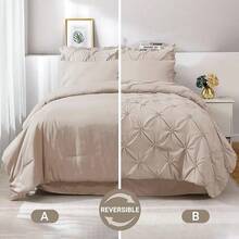 Comforter Set Pieces, Beige Bed In A Bag Comforter Set Bedroom, Bedding Comforter Sets With Comforter, Sheets,Ruffled Shams & Pillowcases - Màu be - Xem 3