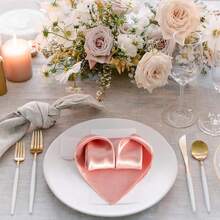 24 de șervețele de satin, șervețele pătrate de 45x45cm, șervețele de cină moi și mătăsoase, potrivite pentru nuntă, petrecere pentru copii, aranjarea mesei pentru petreceri de ziua de naștere, auriu roz