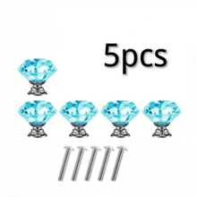 2/5/10pcs Crystal Glass Cabinet Door Knobs, Dresser Furniture Door Handles, Drawer Pulls, 30mm Diamond Shape Drawer Knobs, Suitable For Wardrobe And Cabinet, Cabinet Handles With Screws, Kitchen Drawer Pulls - Multicolor - View 17
