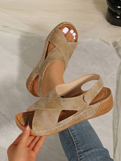 Women's Outdoor Casual Fashion High Heel Slippers, Vacation Beach Platform Sandals