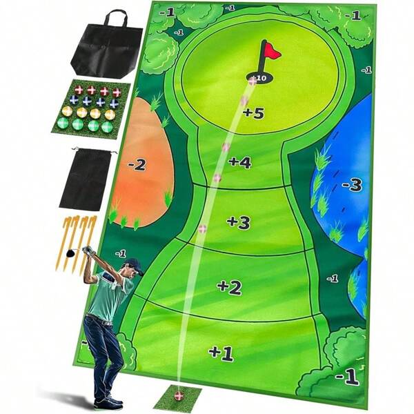 Golf Chipping Game Mat Practice Mats Golf Game Training Mat Indoor Outdoor Games For Adults