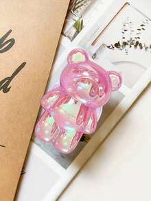 Giá đỡ điện thoại hình gấu dễ thương, giá đỡ điện thoại để bàn 3D màu trơn phủ bột kim tuyến, tương thích với điện thoại và Android, quà tặng sinh nhật cho gia đình và bạn bè, giá đỡ điện thoại có thể thu gọn, phụ kiện điện thoại. - Nhiều màu - Xem 18