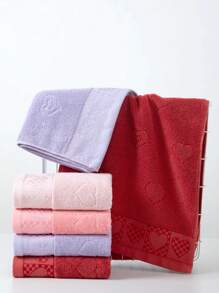 1/3/5/8 pièces Serviettes, couleurs assorties, motif jacquard en forme de cœur, rectangulaire 34 x 74 cm, convient pour les hommes, les femmes, les couples, les adultes, le lavage du visage, le séchage des mains, la maison, la salle de bain, l'hôtel, la salle de sport, les voyages, la cuisine, le salon, le spa