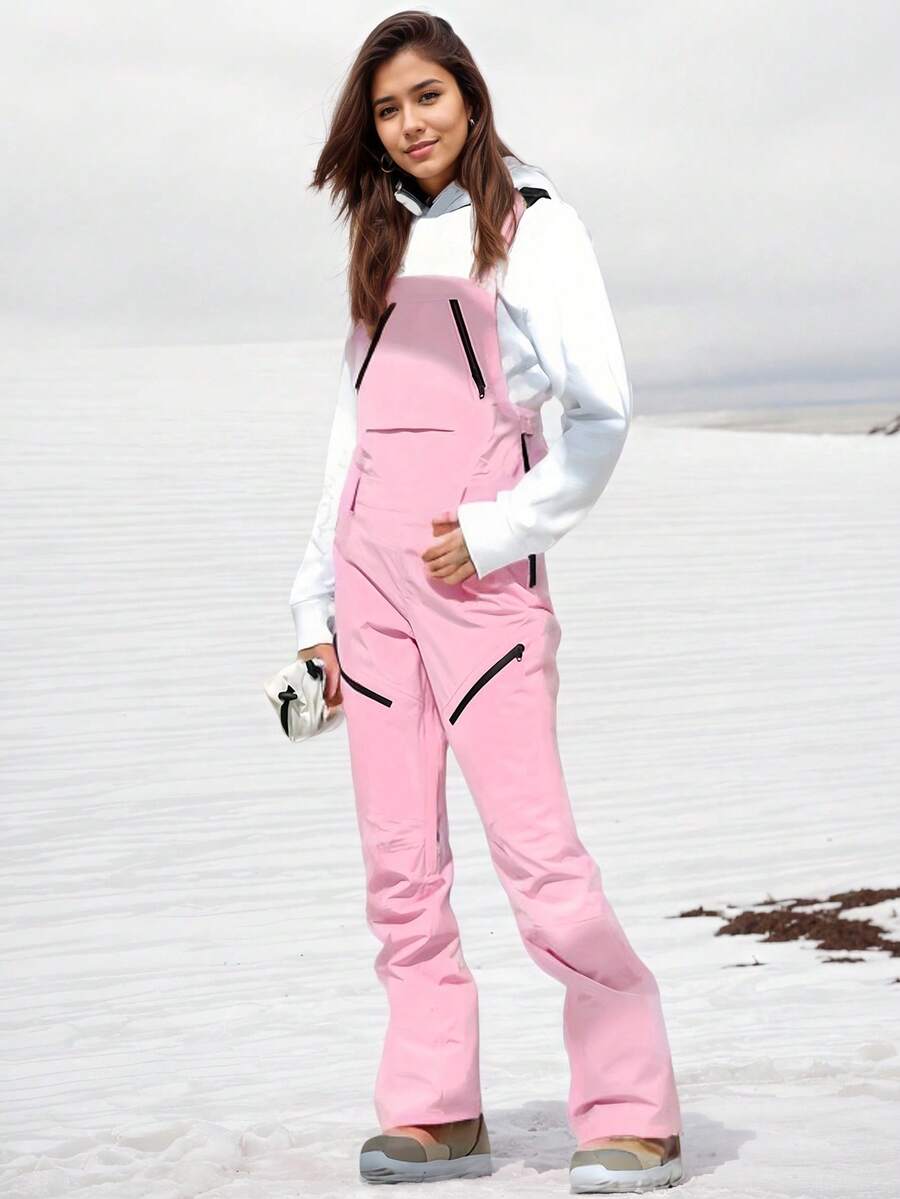 1pc Women's Snow Suit Ski Wear, Waterproof And Windproof Winter Warm Ski Bib Pants, Women's Snow Pants, Cargo Pants Ladies, Winter Women's Clothes, Sweatpants, Fall And Winter Jumpsuits Ski Outfits